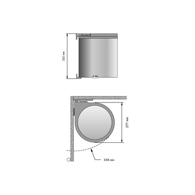 Cubo basura redondo acero inoxidable