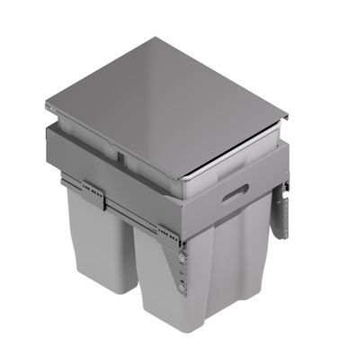 Cubo de basura ecológico 2x35 L gris