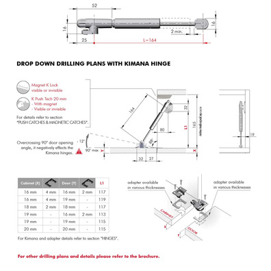 Pistón elevador KRABY DROP DOWN 164 mm