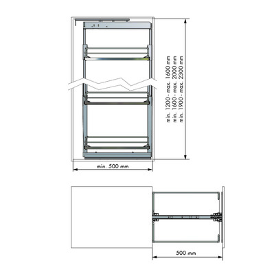 Kit despensero bastidor columna COMPACT gris