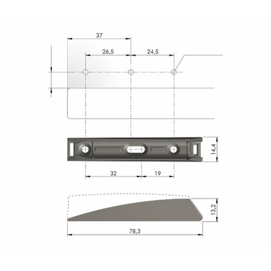 Soporte sobreponer pulsador K-Push 37 mm Gris antracita