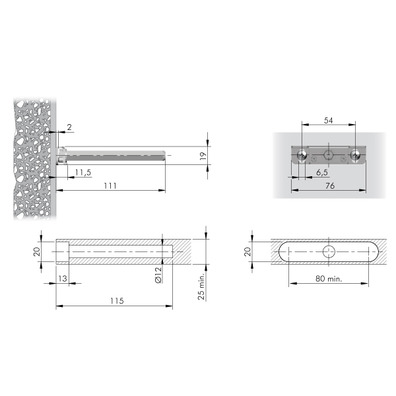 Soporte balda oculto 100 mm