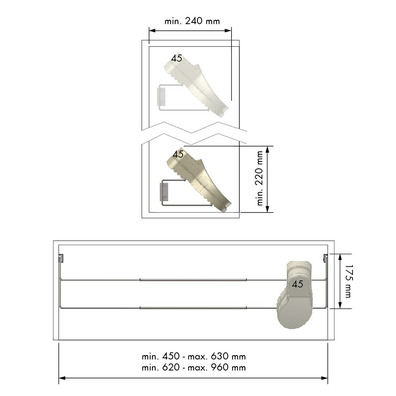 Zapatero extensible de acero Antracita