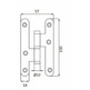 Pernio puerta inox sin remate DERECHO