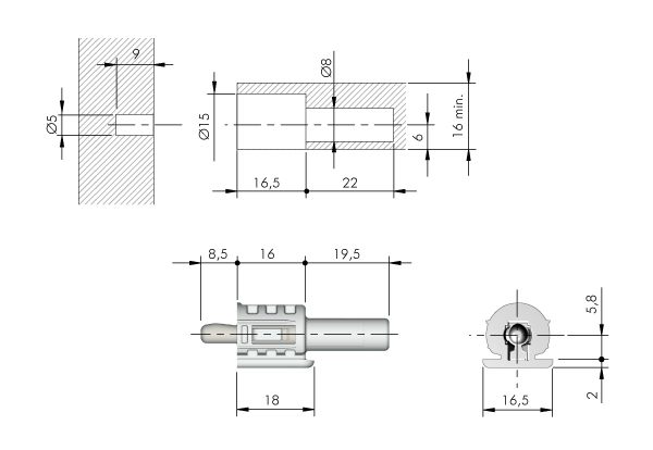 SOPORTE BALDA TITAN 2 OCULTO ZINC 063598