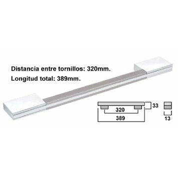 Asa 760 320mm cromo brillo cepillado