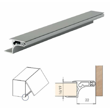 Perfil GOLA mueble alto 16mm anod.mate metro linea