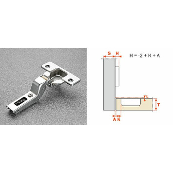 Bisagra SALICE superacodada tetón 10mm C2B6P99