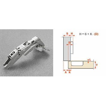 Bisagra SALICE SILENTIA 155º acodada tiraf C2AKGE9