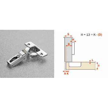 Bisagra SALICE mini recta 94º tirafondo C3ABA99