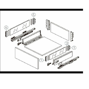 Juego de vidrios+reducciones cajón Kit