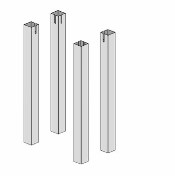 Set 4 patas cuadradas de mesa aluminio anodizado