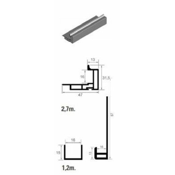 Kit puerta corredera GS80 MIN 16mm melamina blanco