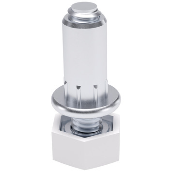 Nivelador ensamblado para muebles M6 x 17 mm blanco