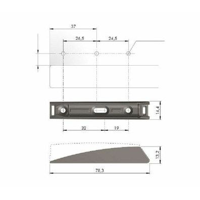 Soporte sobreponer pulsador K-Push 37 mm Gris