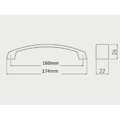 Asa 8101 G1 aluminio plata mate 160mm