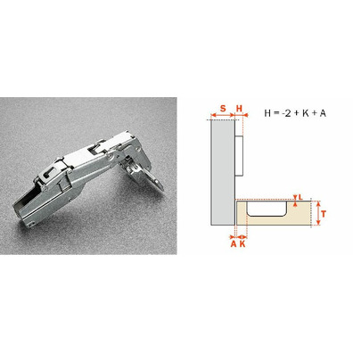 Bisagra cierre automático SALICE serie 200 superacodada 165º