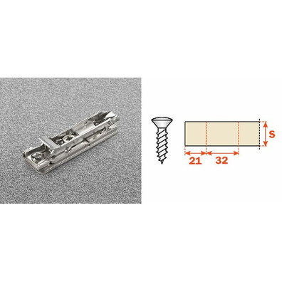 Base SALICE acero excéntrica tirafondo h=3 BAP3M39