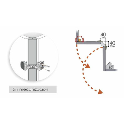 Bisagra rincoplus 40 aluminio mate 697mm