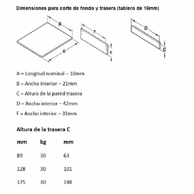 Cajón Slim Box con freno blanco h=89mm