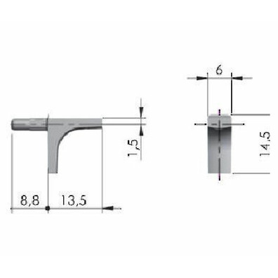 Portaestante K-line sin goma  Ø5mm