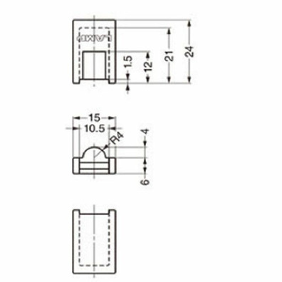 Tapa para soporte de cremallera negro