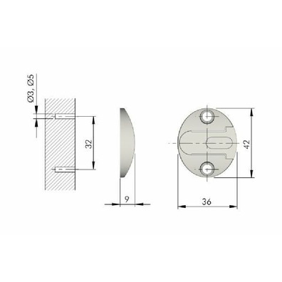 Soporte lateral pistón KRABY para atornillar