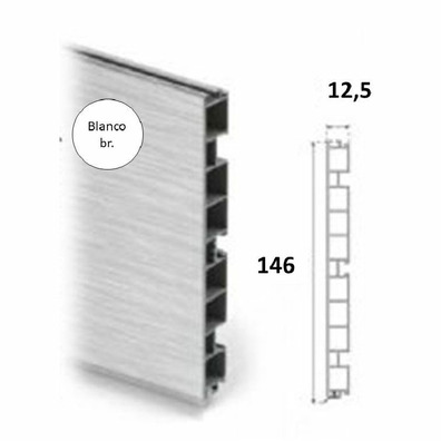 Zócalo plástico aluminio BLANCO BR 150mm - 3950mm