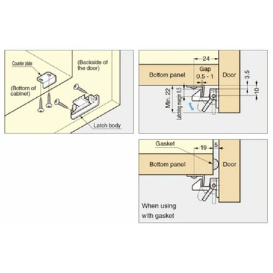 Pestillo de palanca blanco Lever Latch