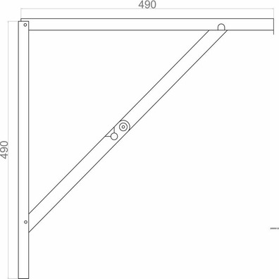 Escuadra abatible 500x500mm reforzada cromada