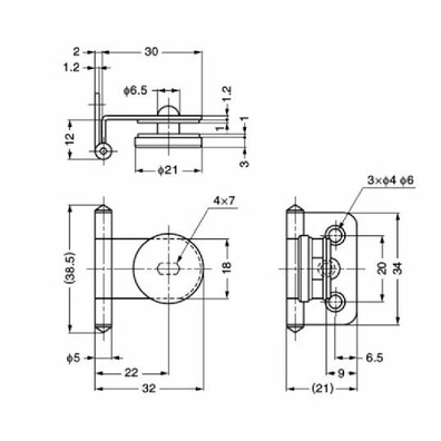 Bisagra cristal puerta arremetida INOX304 GH34-0SS