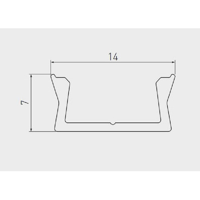 Perfil superficie led aluminio 2000mm MINI