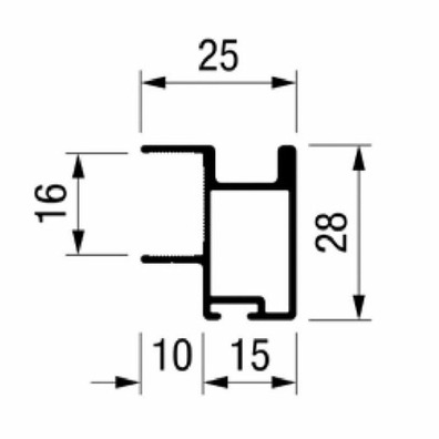 Kit puerta corredera NEW MIN 16 mm lac.negro mate