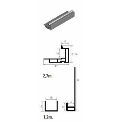 Kit puerta corredera GS80 MIN 16mm melamina blanco