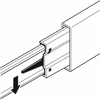 Guía telesc. ext.total Hafele amort. 350mm