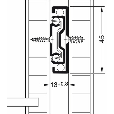 Guía telesc. ext.total Hafele amort. 350mm