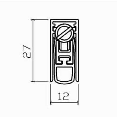 Burlete embutir automatico aluminio 1200/1000mm