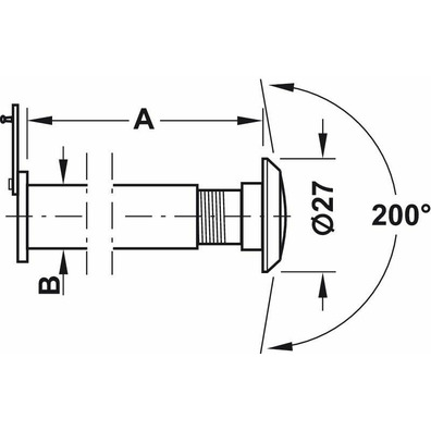 Mirilla anti fuego EI30 ø14/35-60mm 200º cromo br