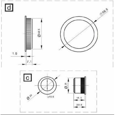 Tirador puerta corredera redondo dorado juego