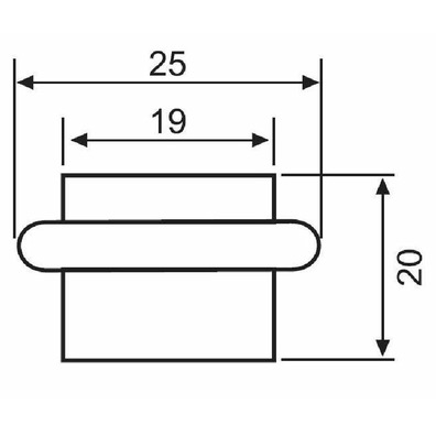 Tope puerta inox cilíndrico con goma 25x20