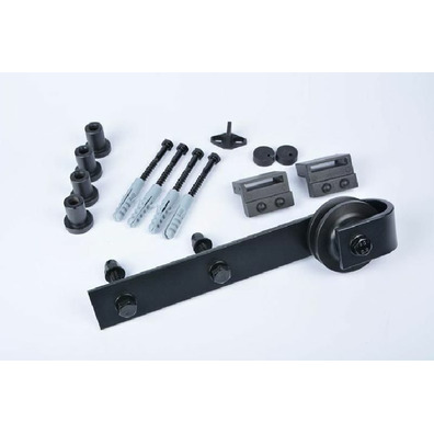 Kit sistema corredera NEGRO rustico 2m granero