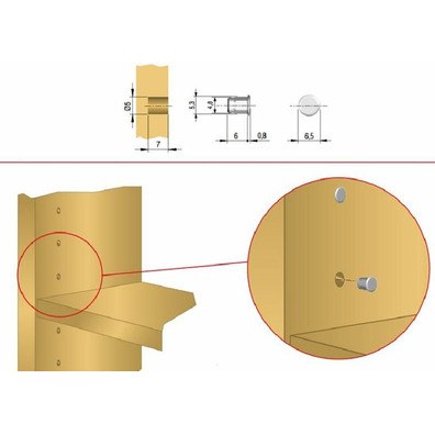 Tapón Ø5 mm estriado níquel para módulo (100 unid.)