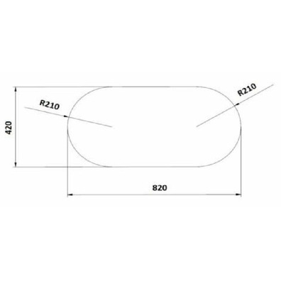 Fregadero INOX 2C redondo 840x440x160mm