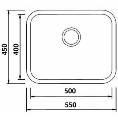 Fregadero INOX bajo encimera 550x450x200 (500x400)