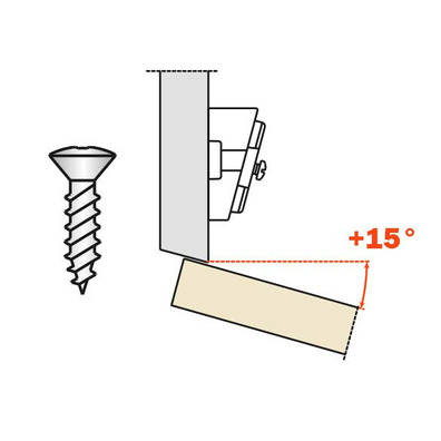 Base inclinada 15º bisagras SALICE serie 200 montajes especiales