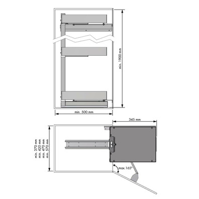 Columna despensero Titán NOVA FLAT antracita