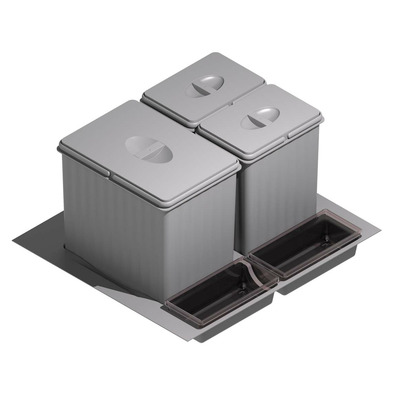 Cubo de basura ecológico gris