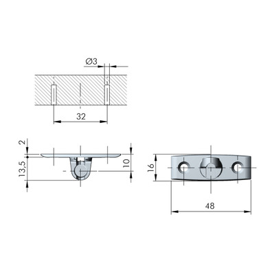 Enganche a puerta atornillar K12 níquel