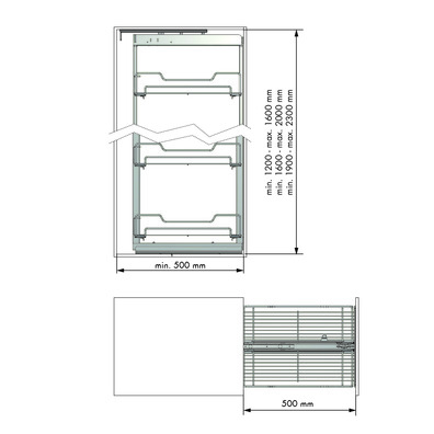 Kit despensero bastidor columna CLASSIC gris