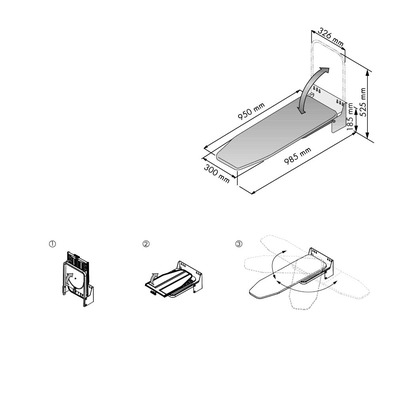 Mesa planchado abatible CLASSIC acero blanco